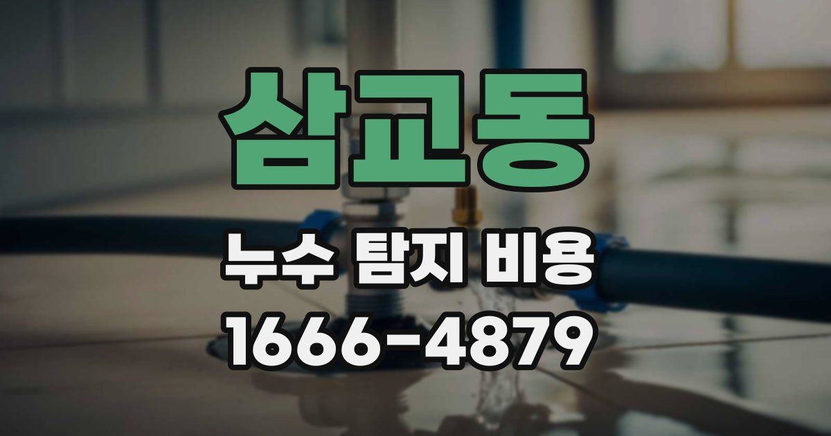 삼교동 누수 탐지 비용