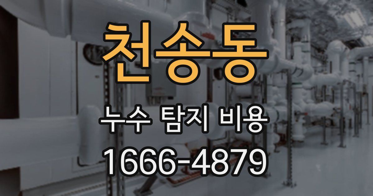 천송동 누수 탐지 비용