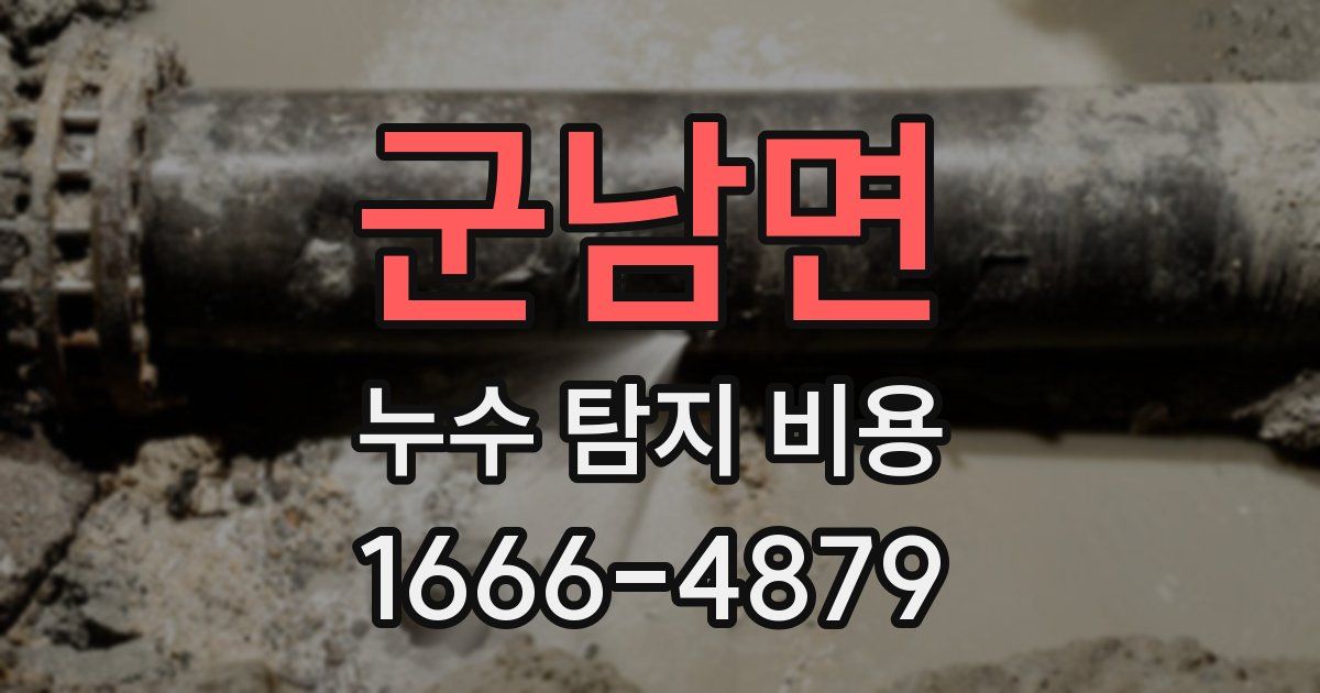군남면 누수 탐지 비용