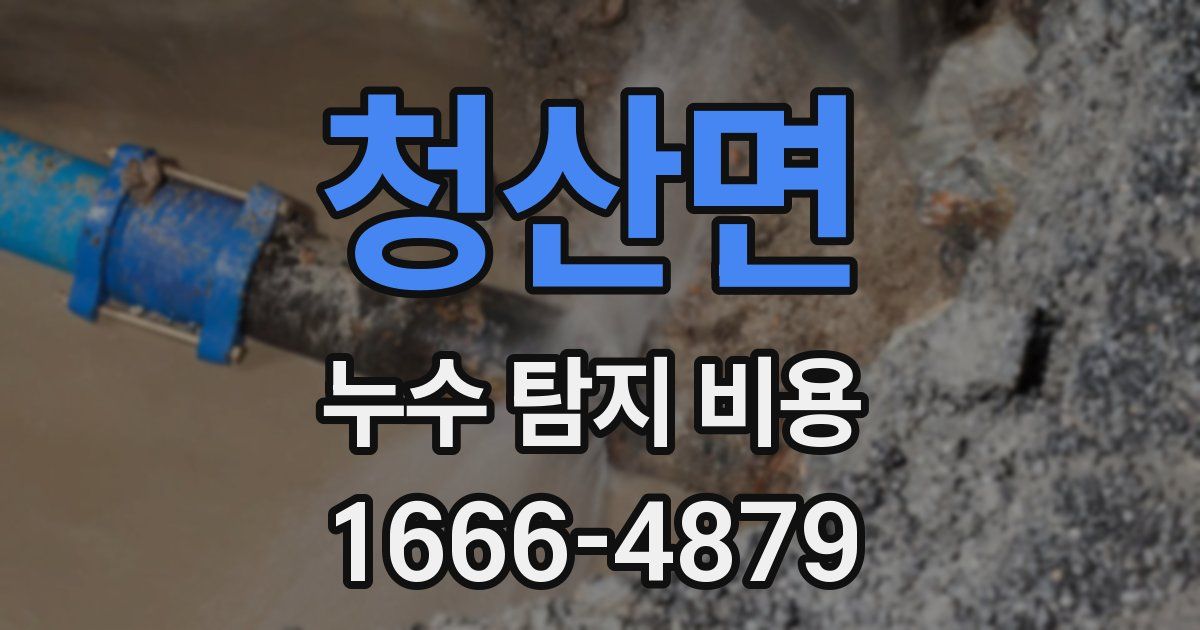 청산면 누수 탐지 비용