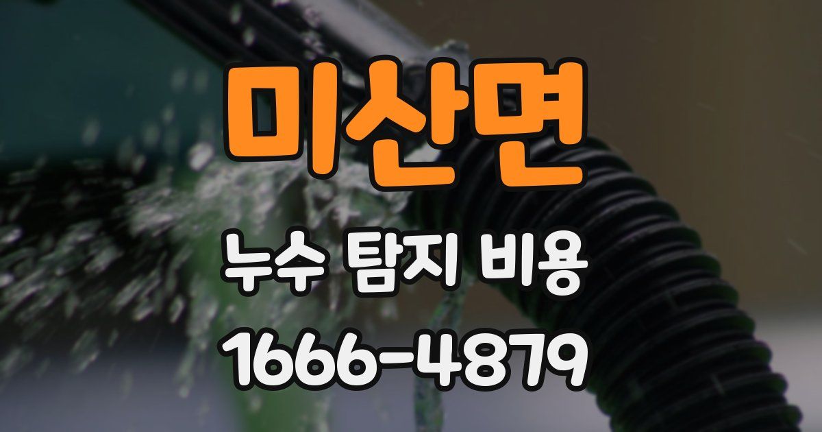 미산면 누수 탐지 비용