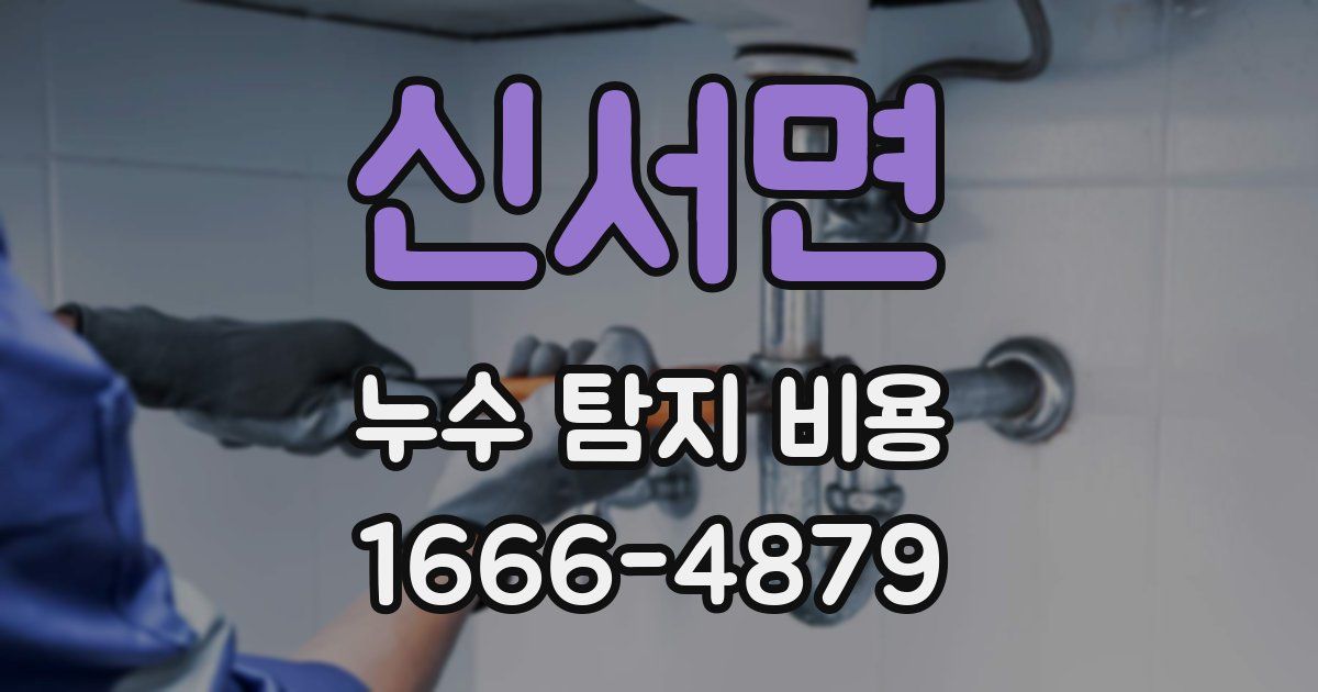 신서면 누수 탐지 비용
