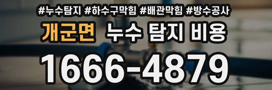 개군면 누수 탐지 비용