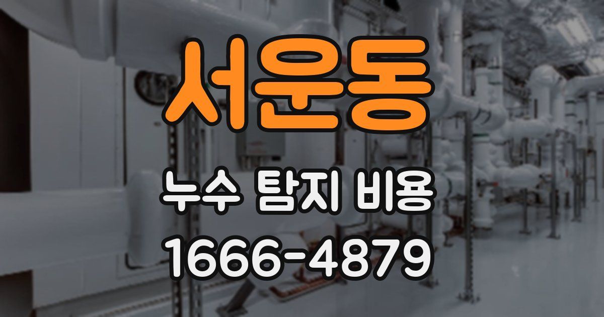 서운동 누수 탐지 비용