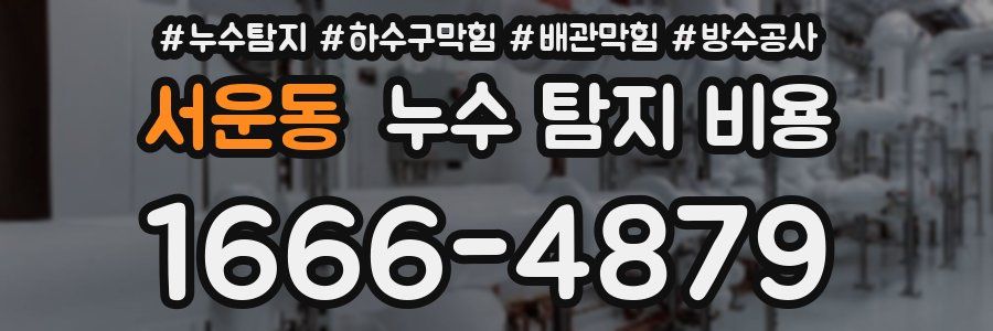 서운동 누수 탐지 비용