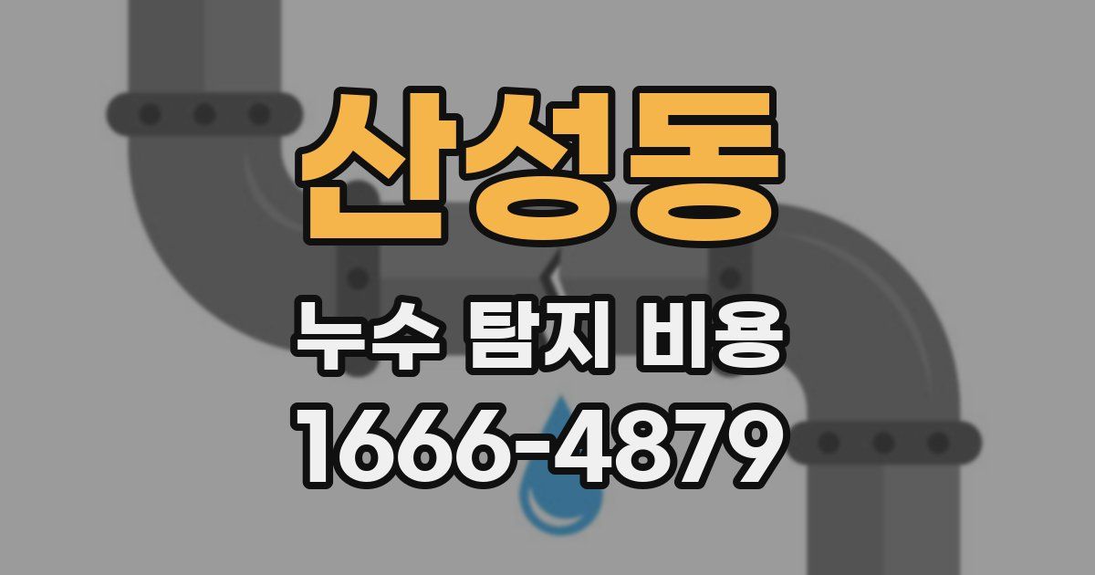 산성동 누수 탐지 비용