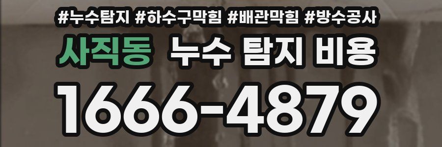 사직동 누수 탐지 비용