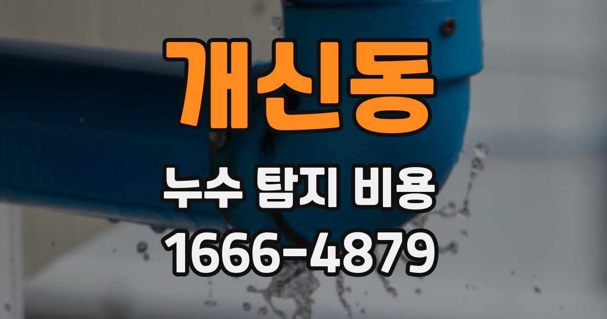 개신동 누수 탐지 비용