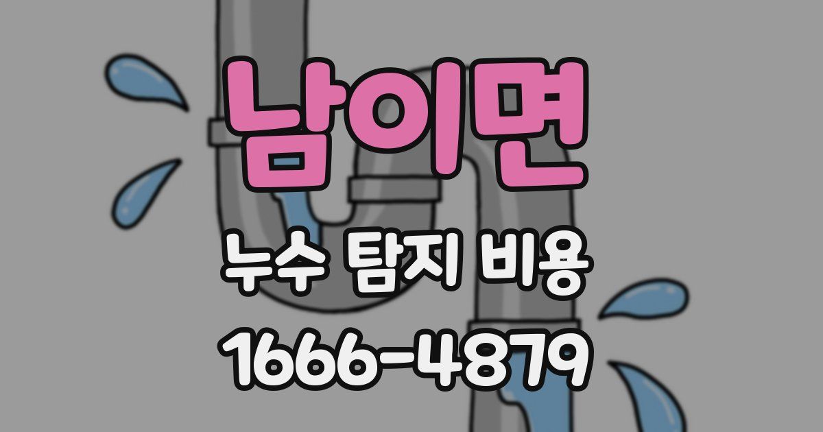 남이면 누수 탐지 비용