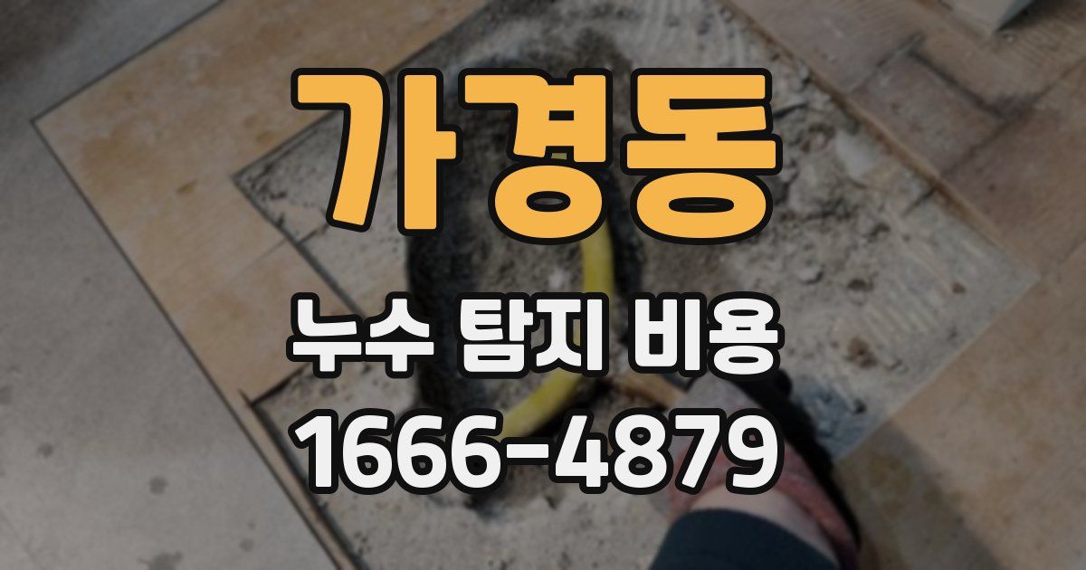 가경동 누수 탐지 비용