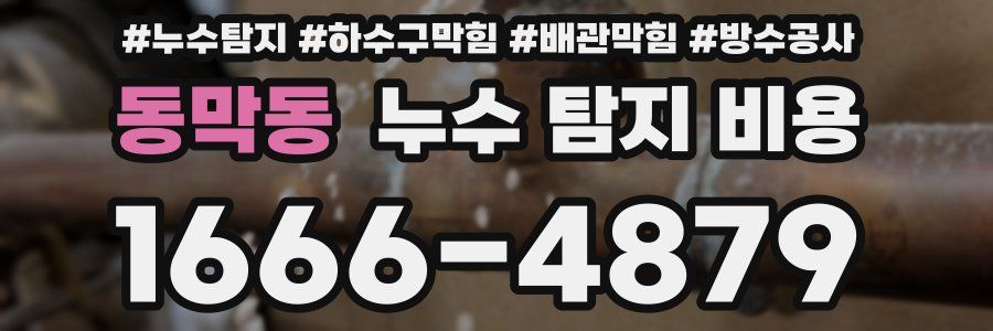 동막동 누수 탐지 비용