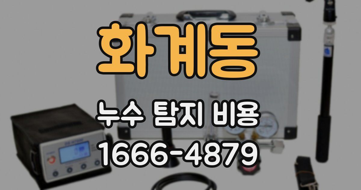 화계동 누수 탐지 비용