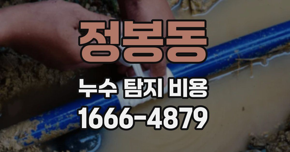 정봉동 누수 탐지 비용