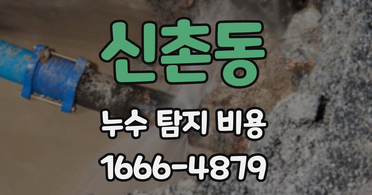 신촌동 누수 탐지 비용