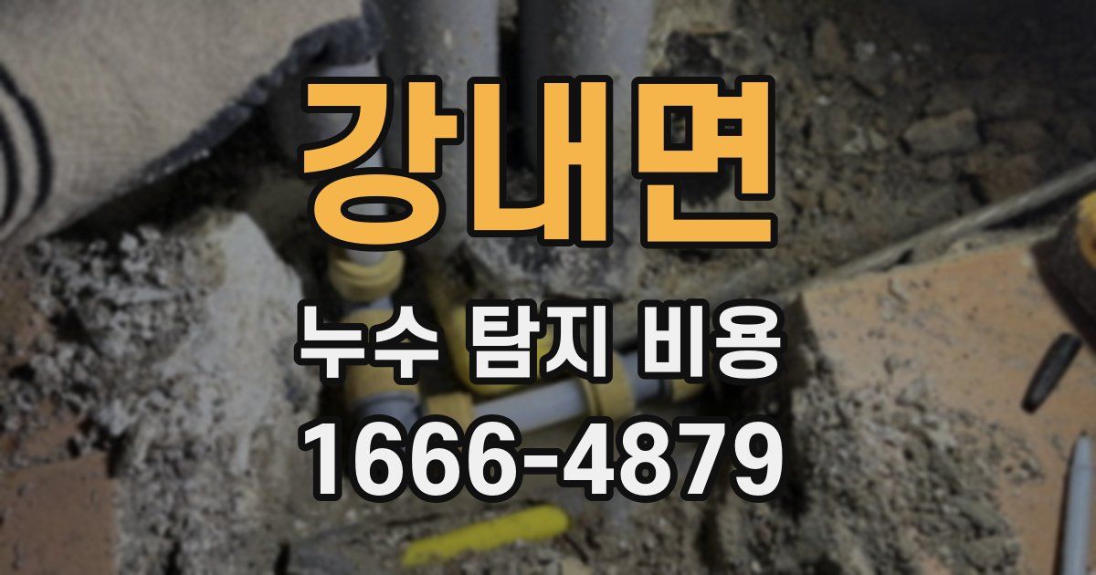 강내면 누수 탐지 비용