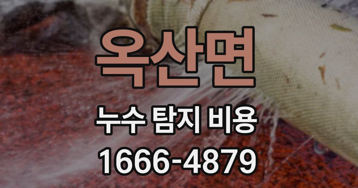 옥산면 누수 탐지 비용