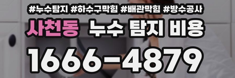 사천동 누수 탐지 비용