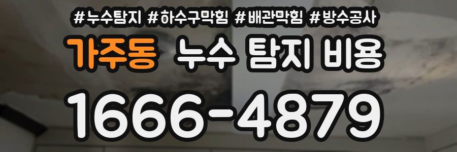 가주동 누수 탐지 비용