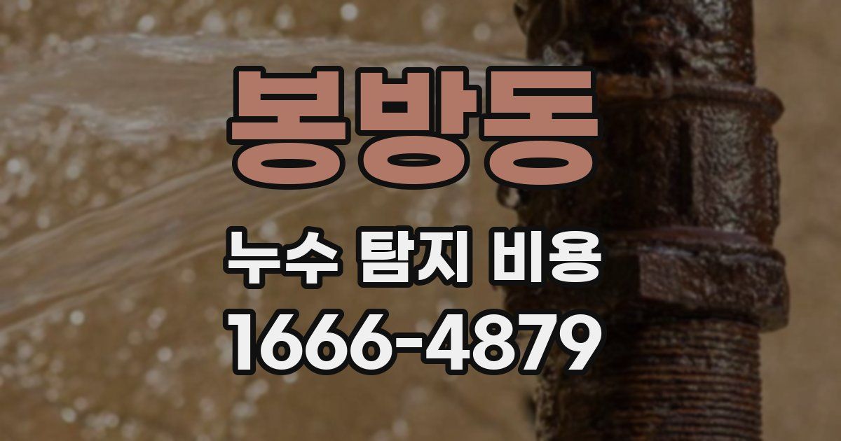 봉방동 누수 탐지 비용