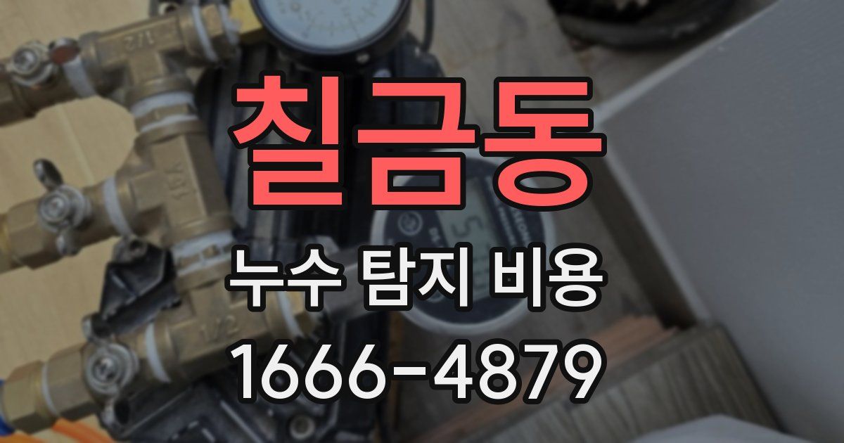 칠금동 누수 탐지 비용