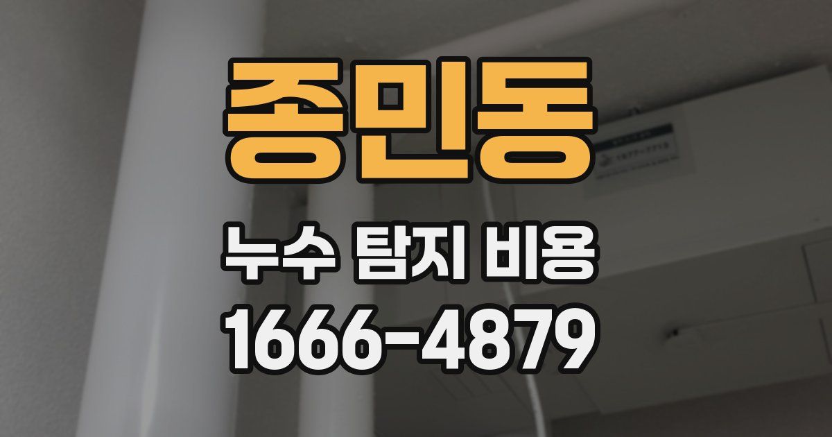 종민동 누수 탐지 비용