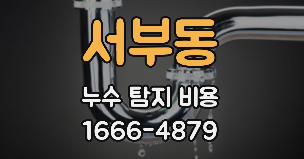 서부동 누수 탐지 비용