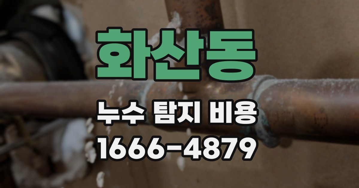 화산동 누수 탐지 비용