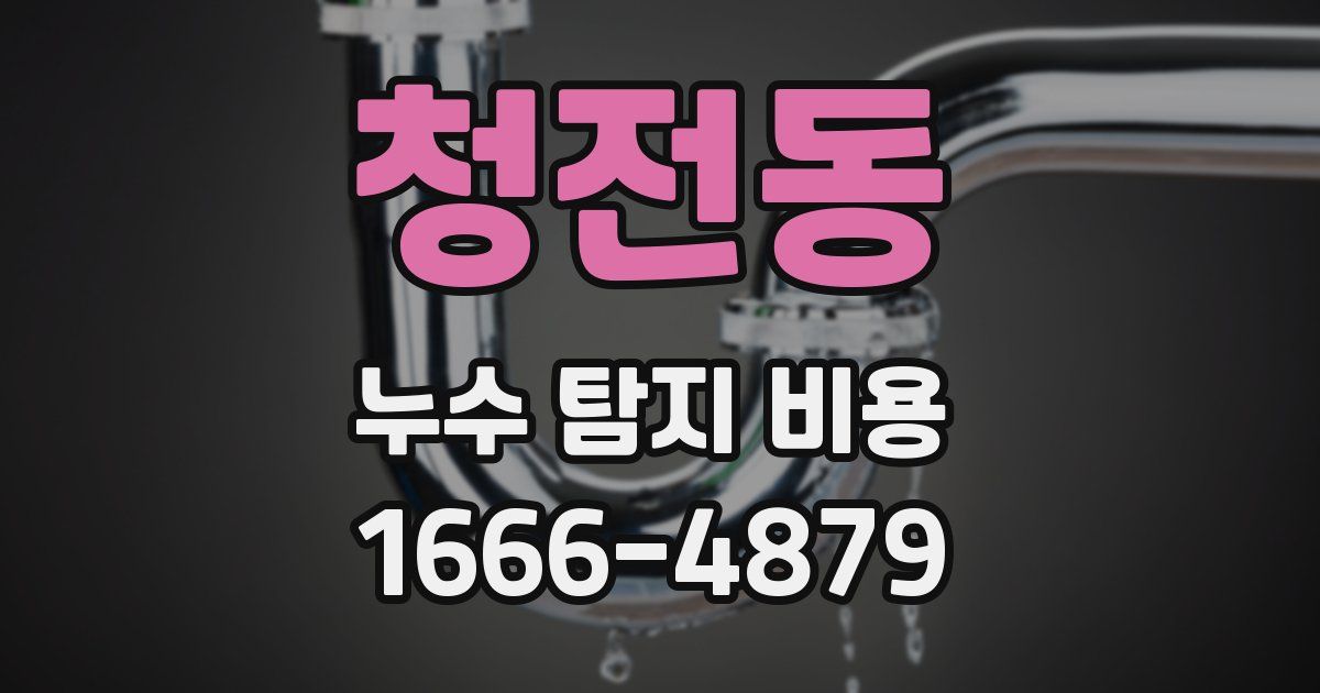 청전동 누수 탐지 비용