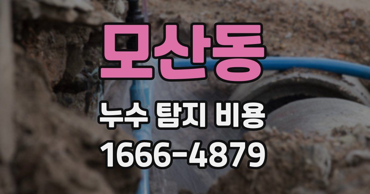 모산동 누수 탐지 비용