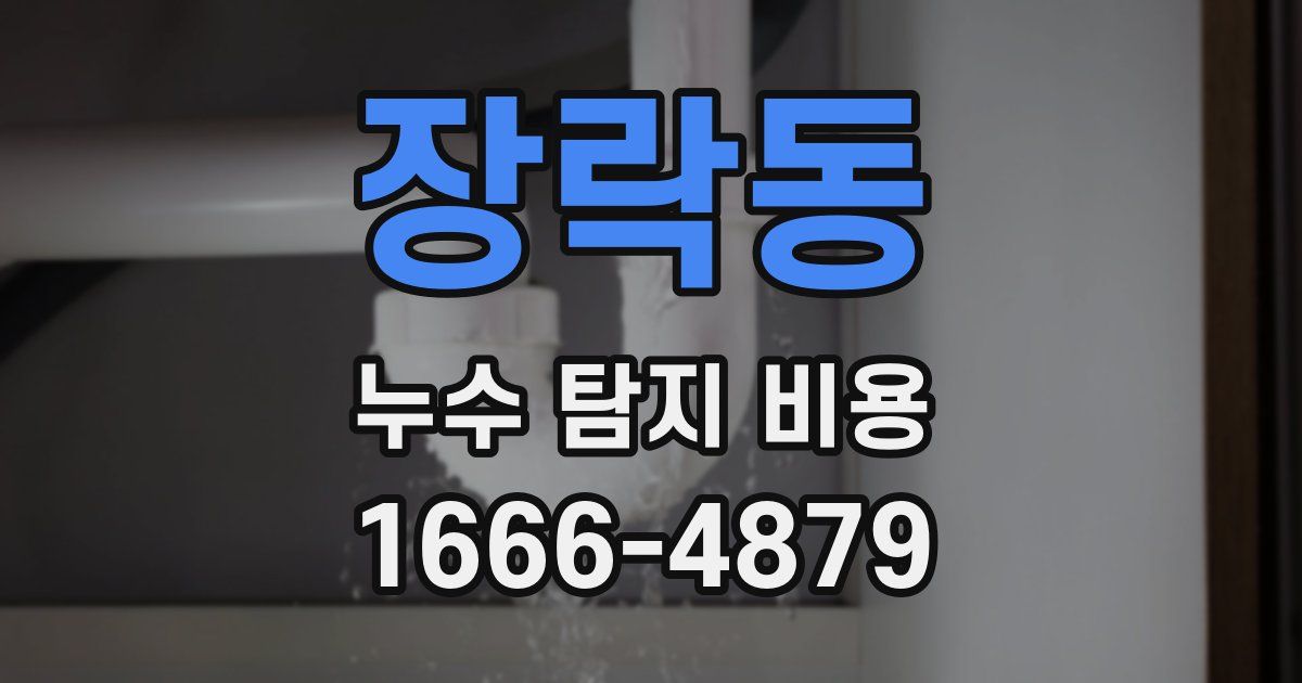 장락동 누수 탐지 비용