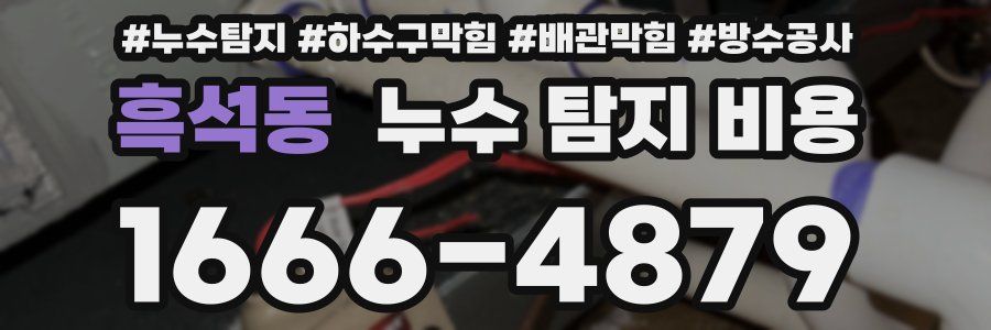 흑석동 누수 탐지 비용
