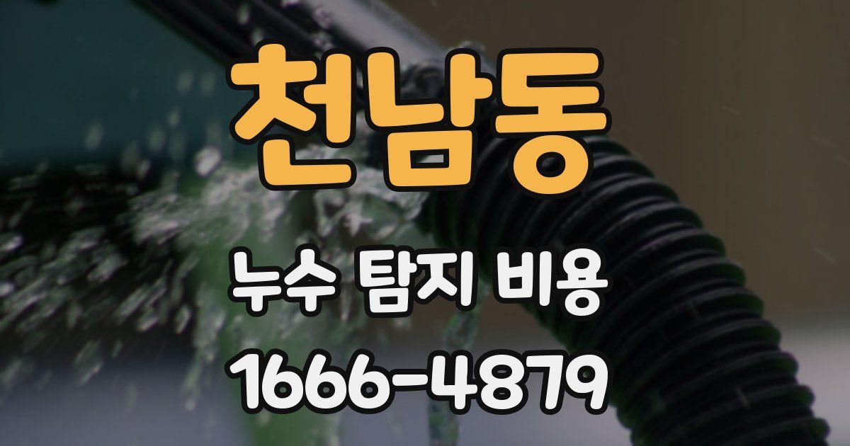 천남동 누수 탐지 비용