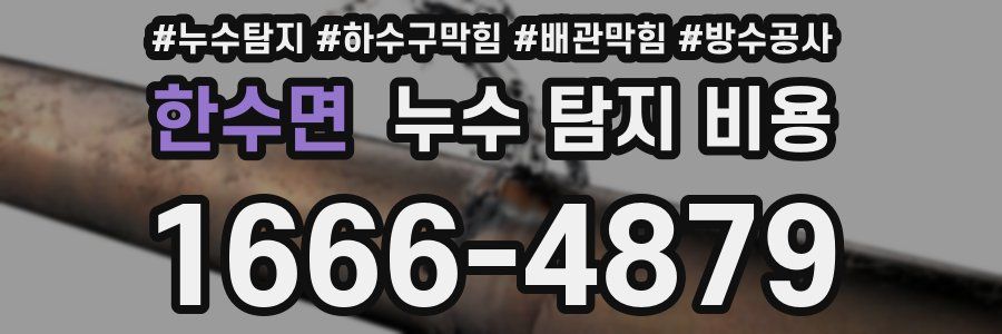 한수면 누수 탐지 비용