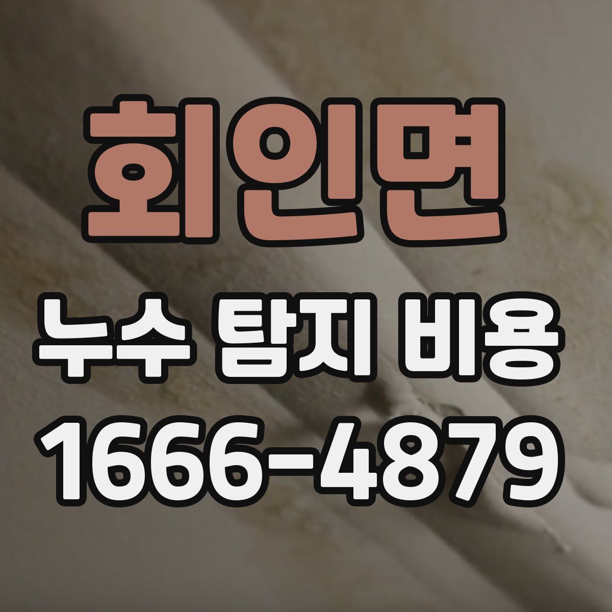 회인면 누수 탐지 비용