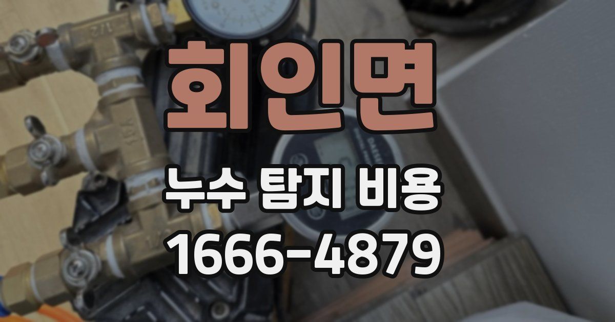 회인면 누수 탐지 비용