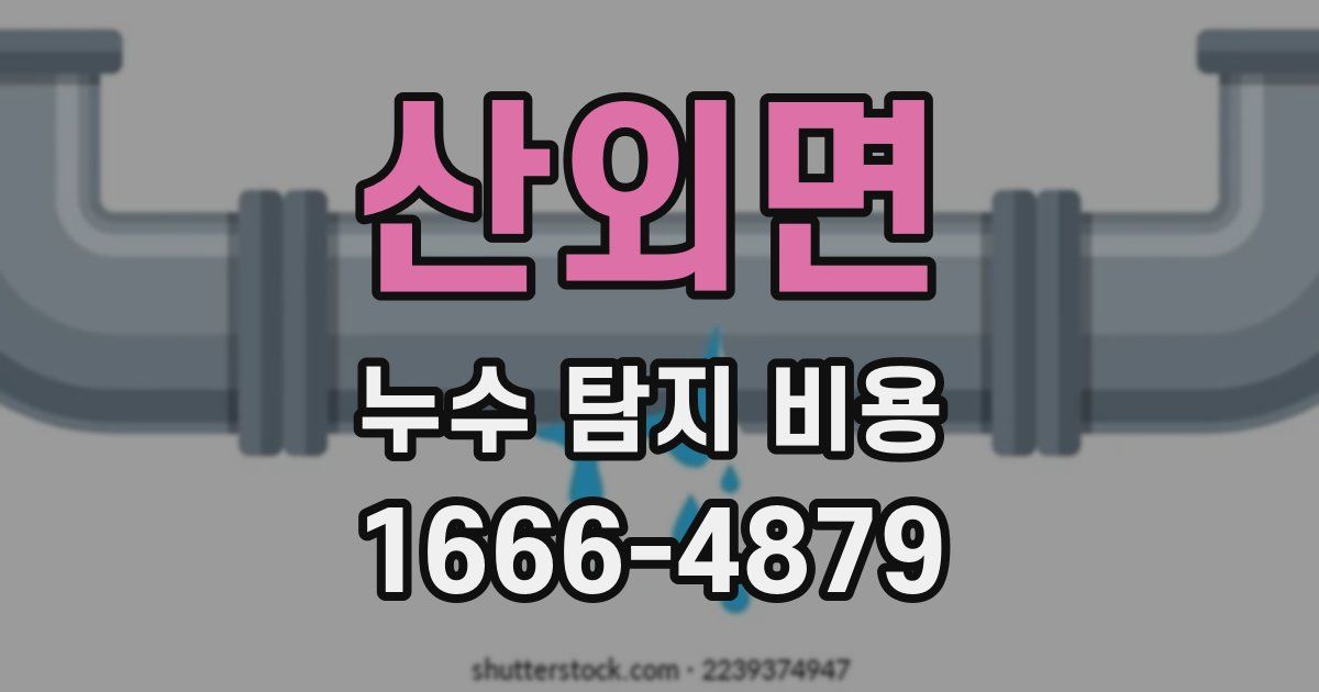 산외면 누수 탐지 비용