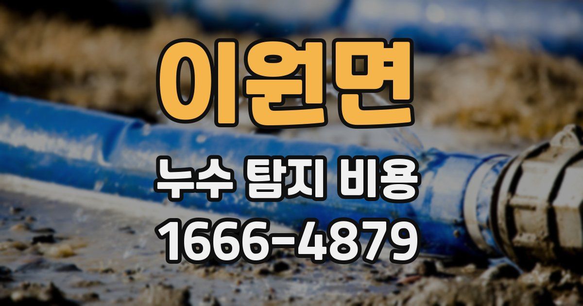 이원면 누수 탐지 비용