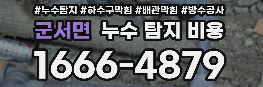 군서면 누수 탐지 비용