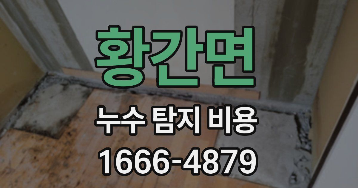 황간면 누수 탐지 비용