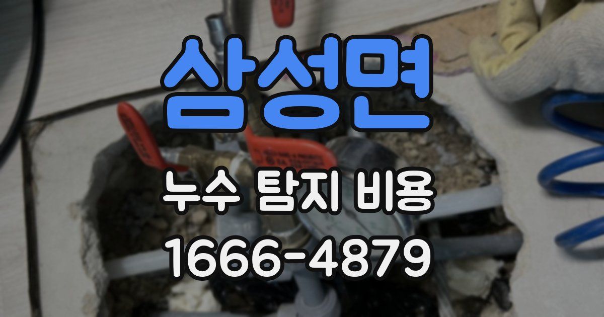 삼성면 누수 탐지 비용