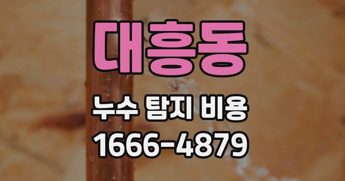 대흥동 누수 탐지 비용