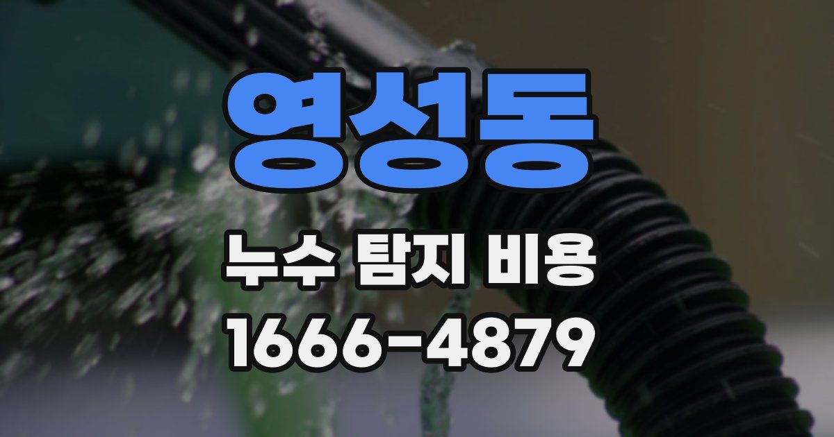 영성동 누수 탐지 비용