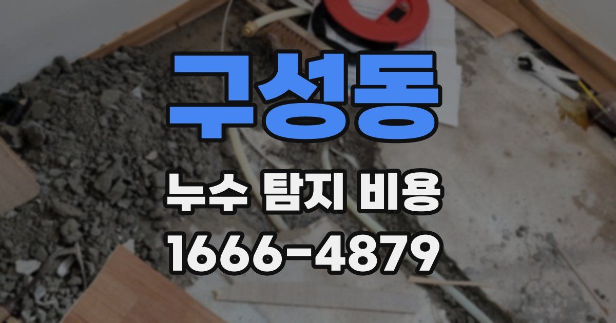구성동 누수 탐지 비용