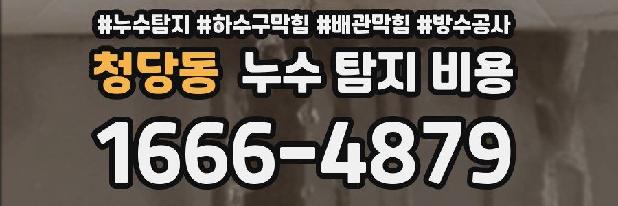 청당동 누수 탐지 비용