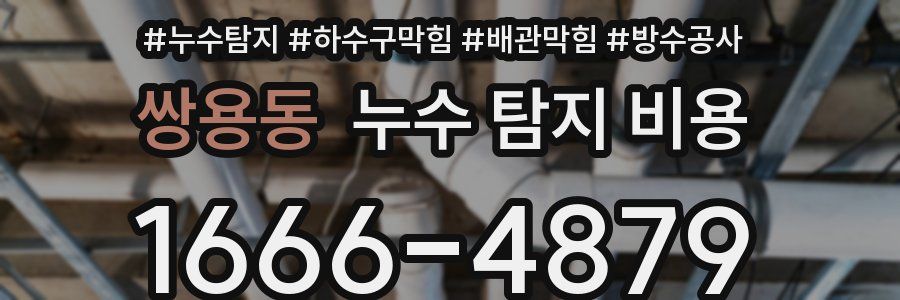 쌍용동 누수 탐지 비용