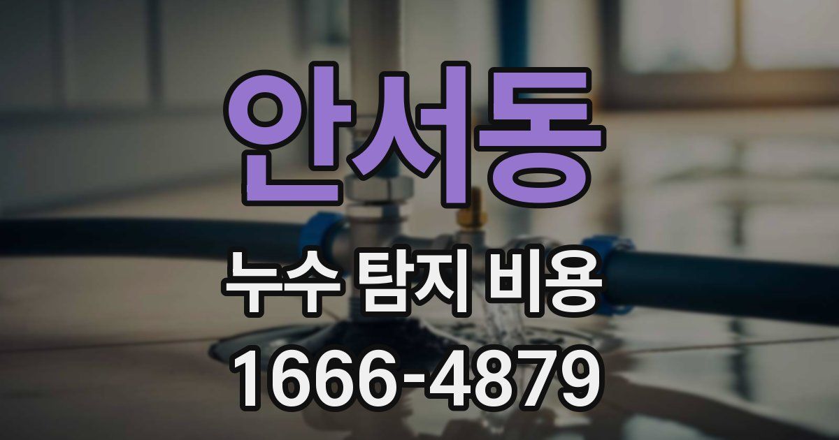 안서동 누수 탐지 비용
