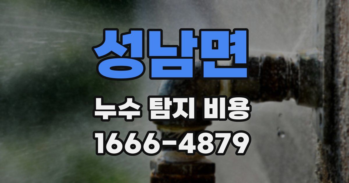성남면 누수 탐지 비용