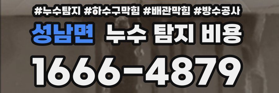 성남면 누수 탐지 비용