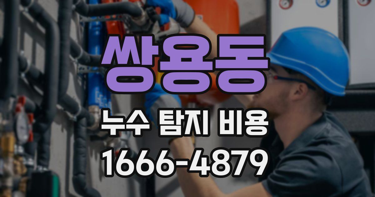 쌍용동 누수 탐지 비용