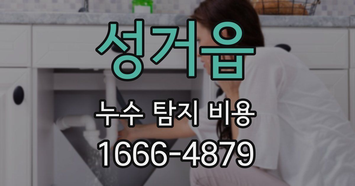 성거읍 누수 탐지 비용